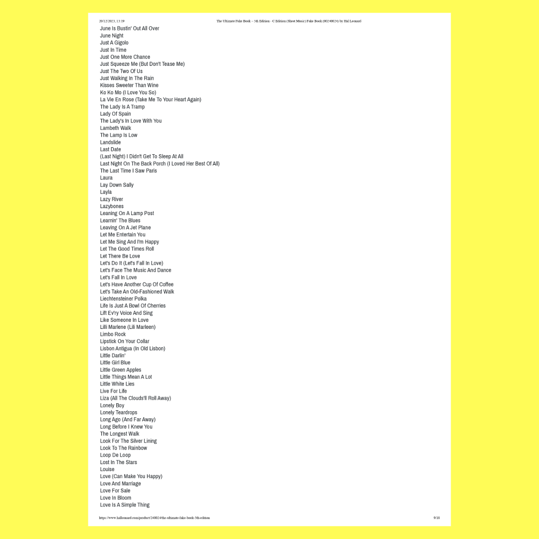 This Is The Ultimate Fake Book - 1200 Songs For C Instruments (5th Edition)