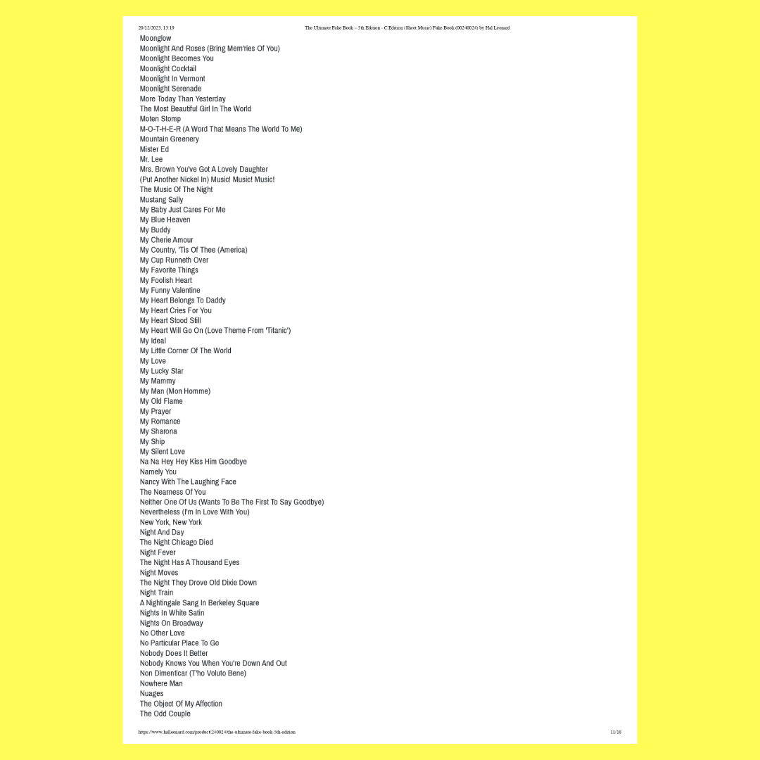 This Is The Ultimate Fake Book - 1200 Songs For C Instruments (5th Edition)