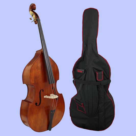 Hidersine Studenti 1/2 Double Bass Student Outfit with Padded Case, Rosin & Quality Bow