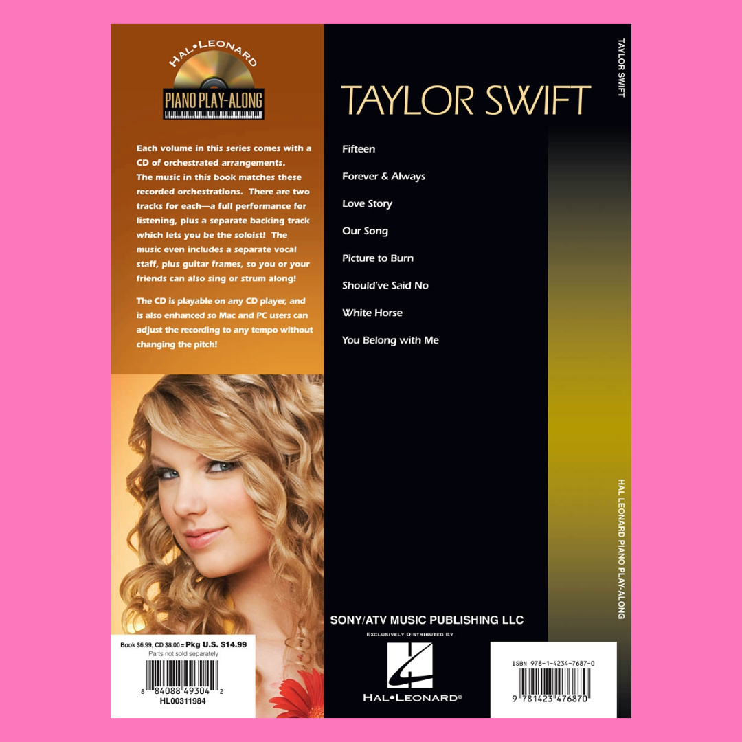 Taylor Swift Piano Play Along Volume 95 Book/Cd