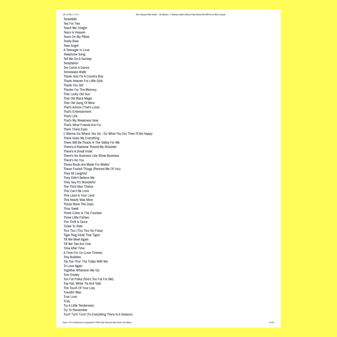 This Is The Ultimate Fake Book - 1200 Songs For C Instruments (5th Edition)