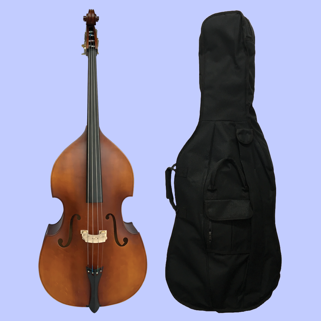 Vivo VIBSL1-34 Neo Plus 3/4 Antique Finish Double Bass Solid Top with Bow & Padded Bag