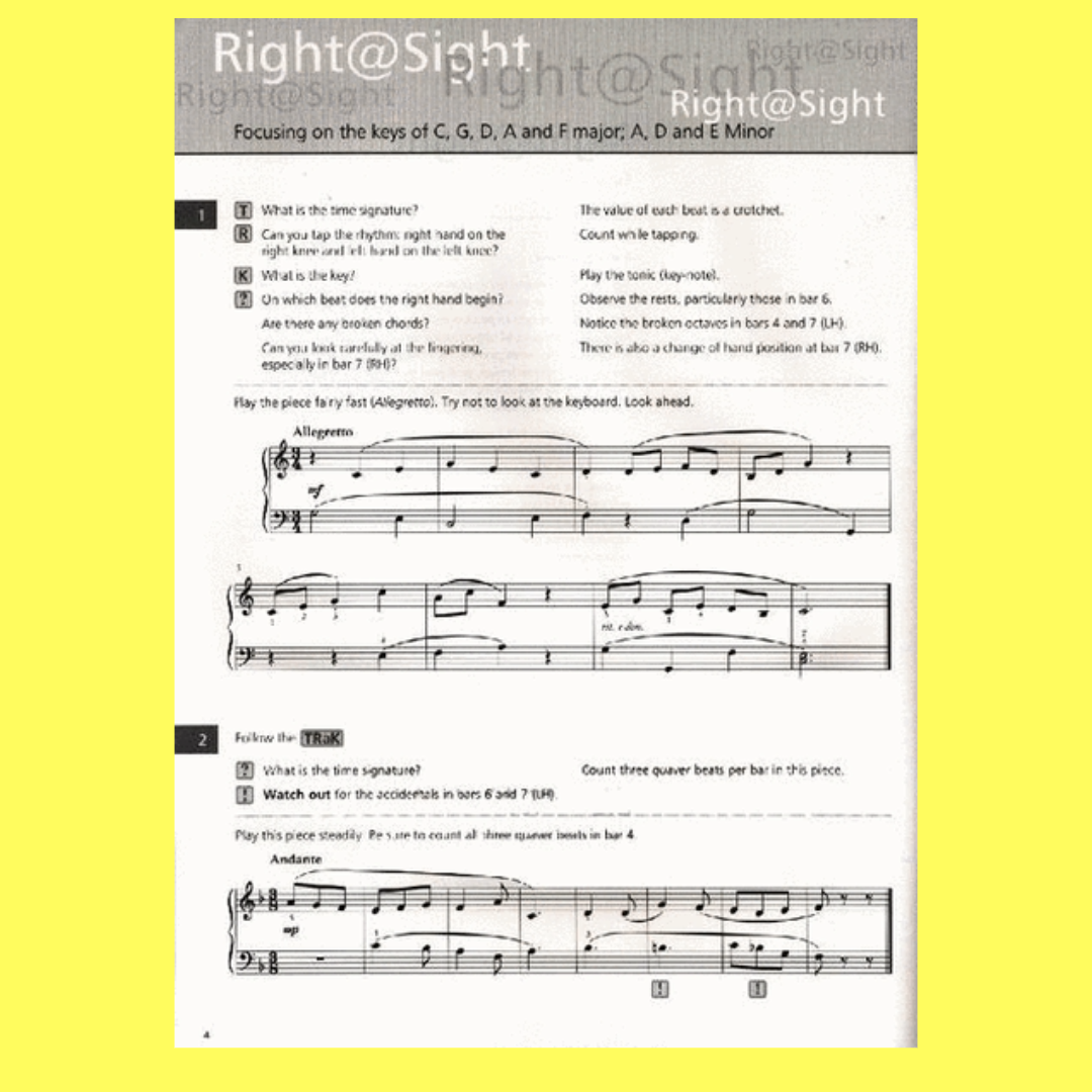 Right @ Sight Piano - Grade 3 Book