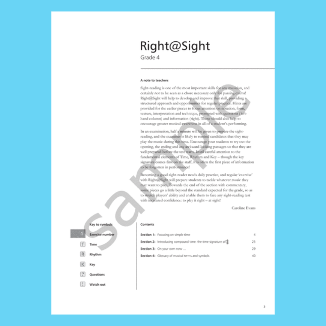 Right @ Sight Piano - Grade 4 Book