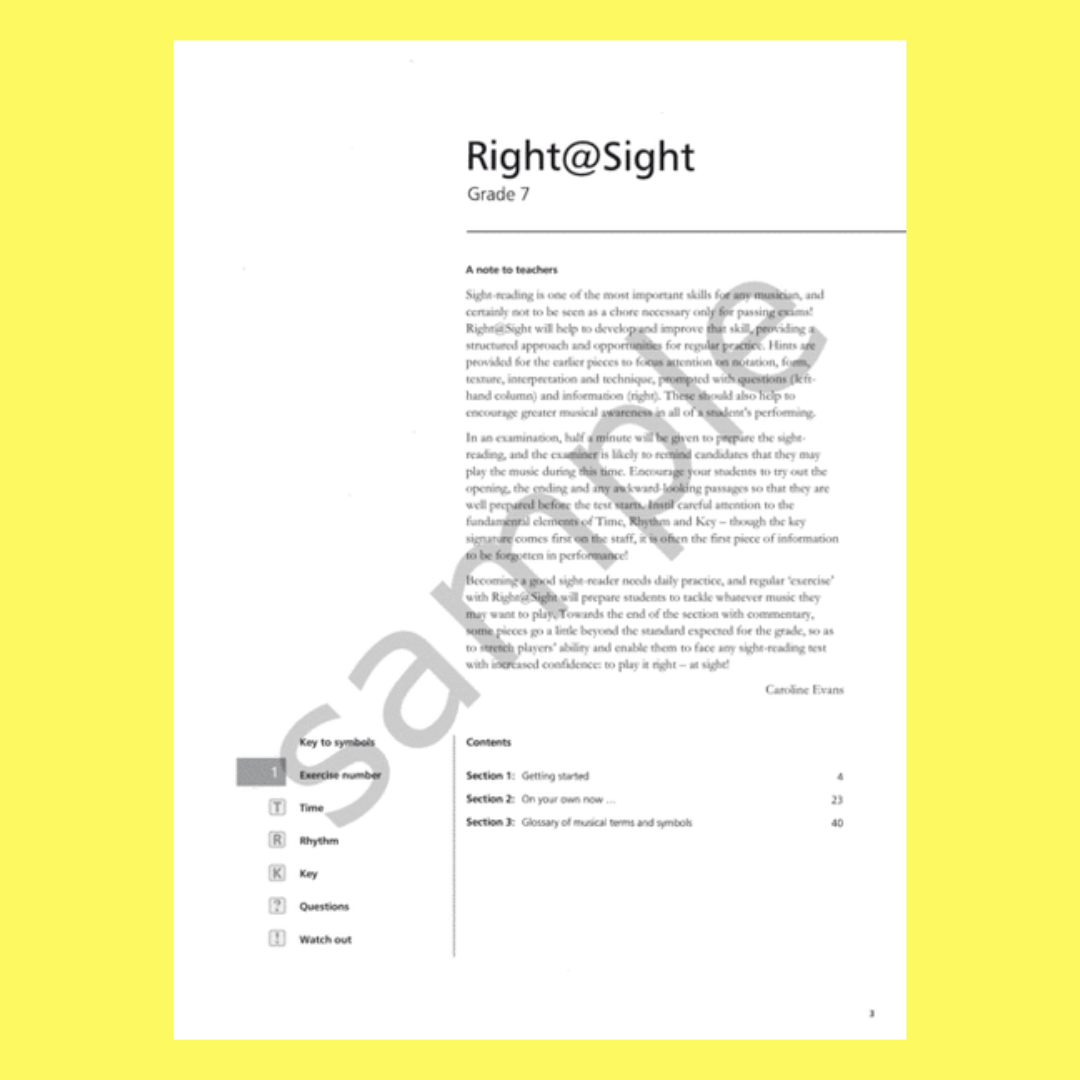 Right @ Sight Piano - Grade 7 Book