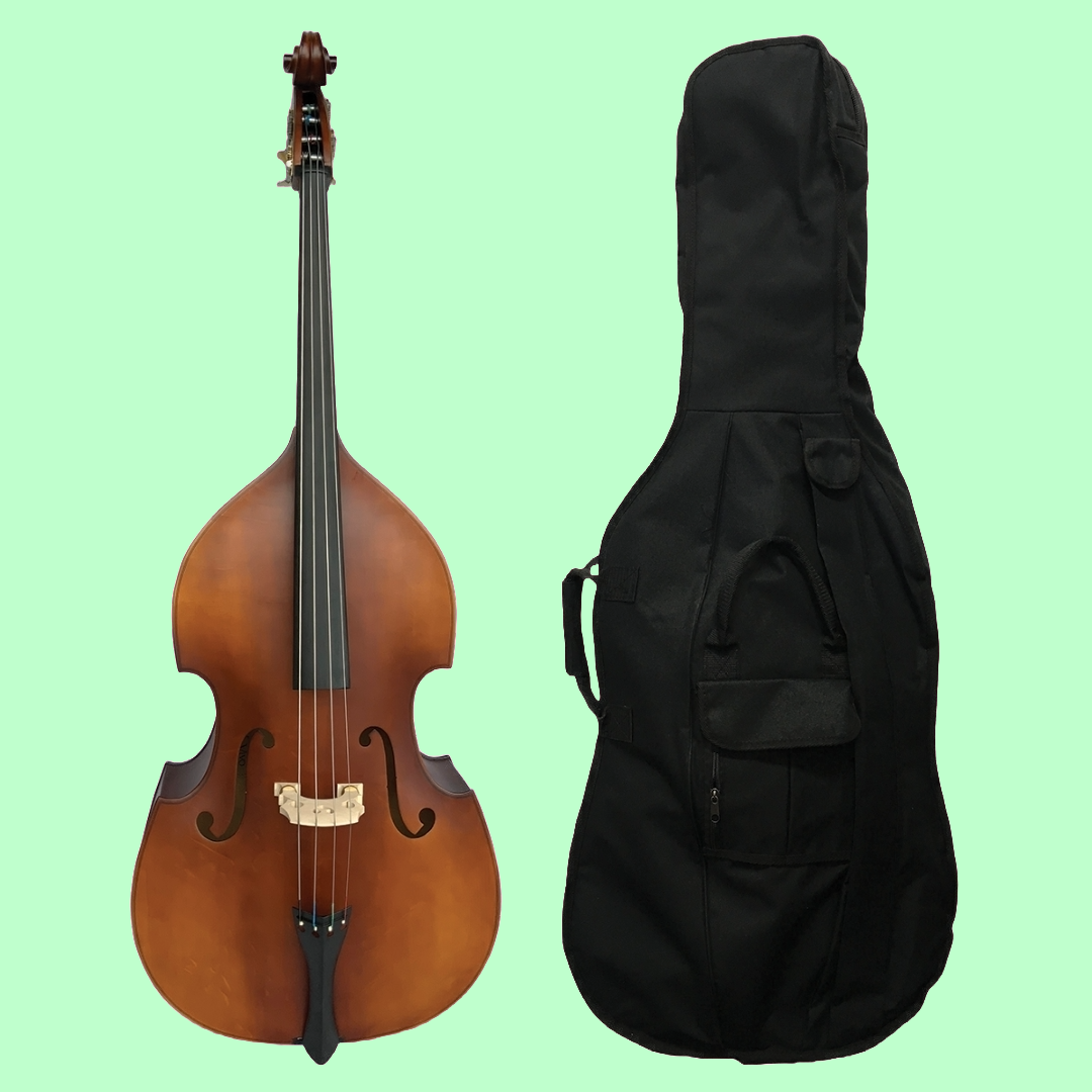 Vivo VIBSL1-14 Neo Plus 1/2 Antique Finish Double Bass Solid Top with Bow & Padded Bag