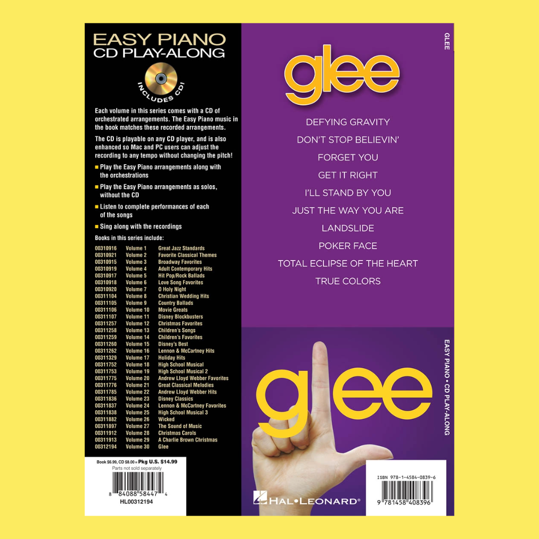 Glee Easy Piano Play Along Volume 30 Book/Cd