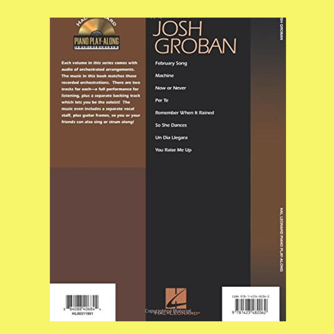 Josh Groban - Piano Play Along Volume 81 Book/Cd