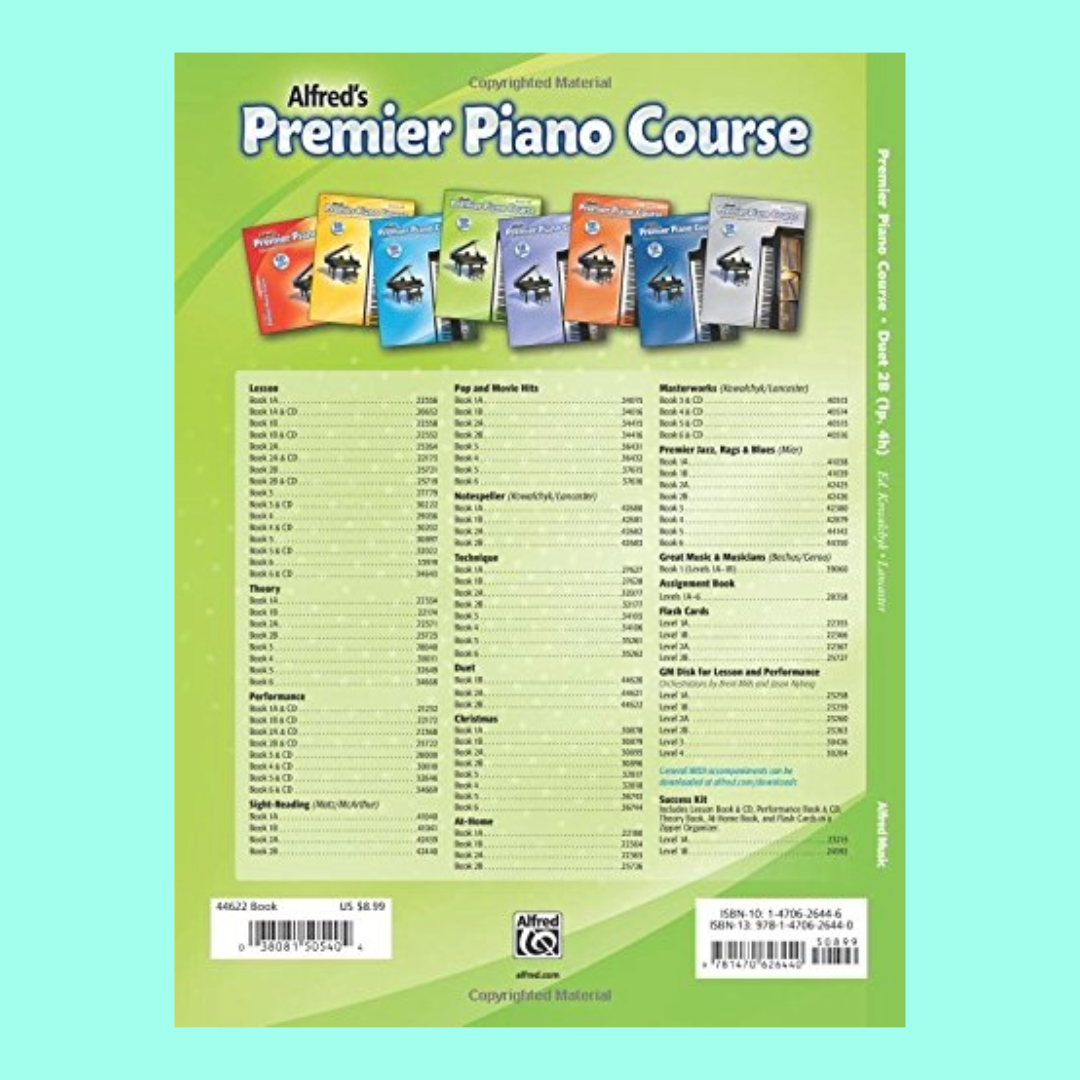 Alfred's Premier Piano Course, Duet 2B Book