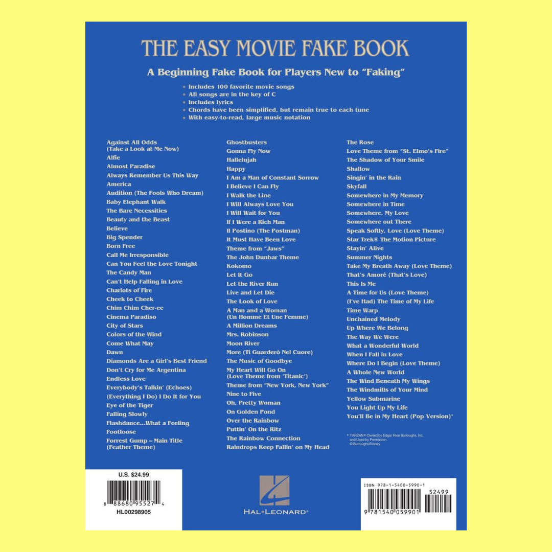 Easy Movie Fake Book In The Key Of C (2nd Edition) 100 Songs