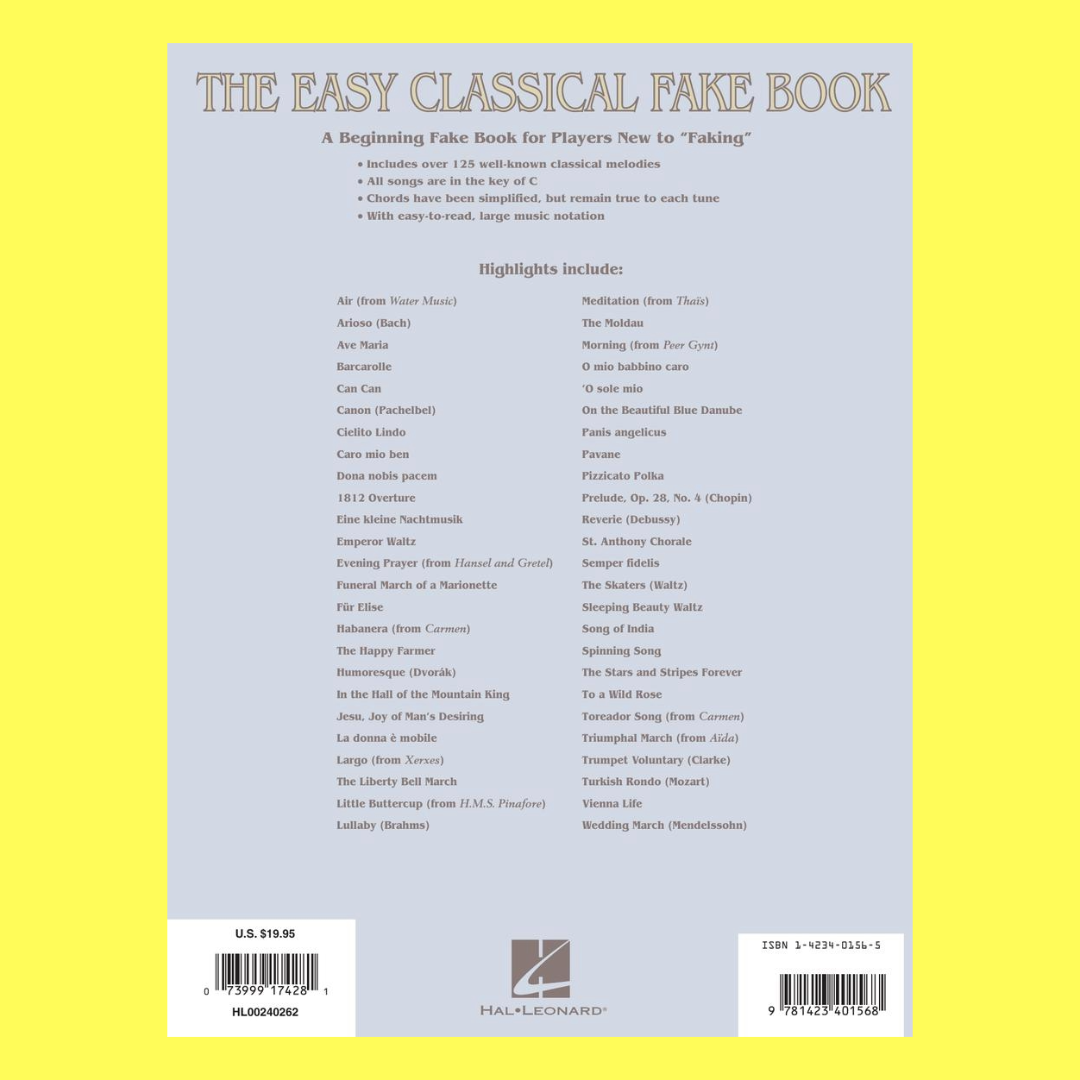 Easy Classical Fake Book For C Instruments (127 Songs)