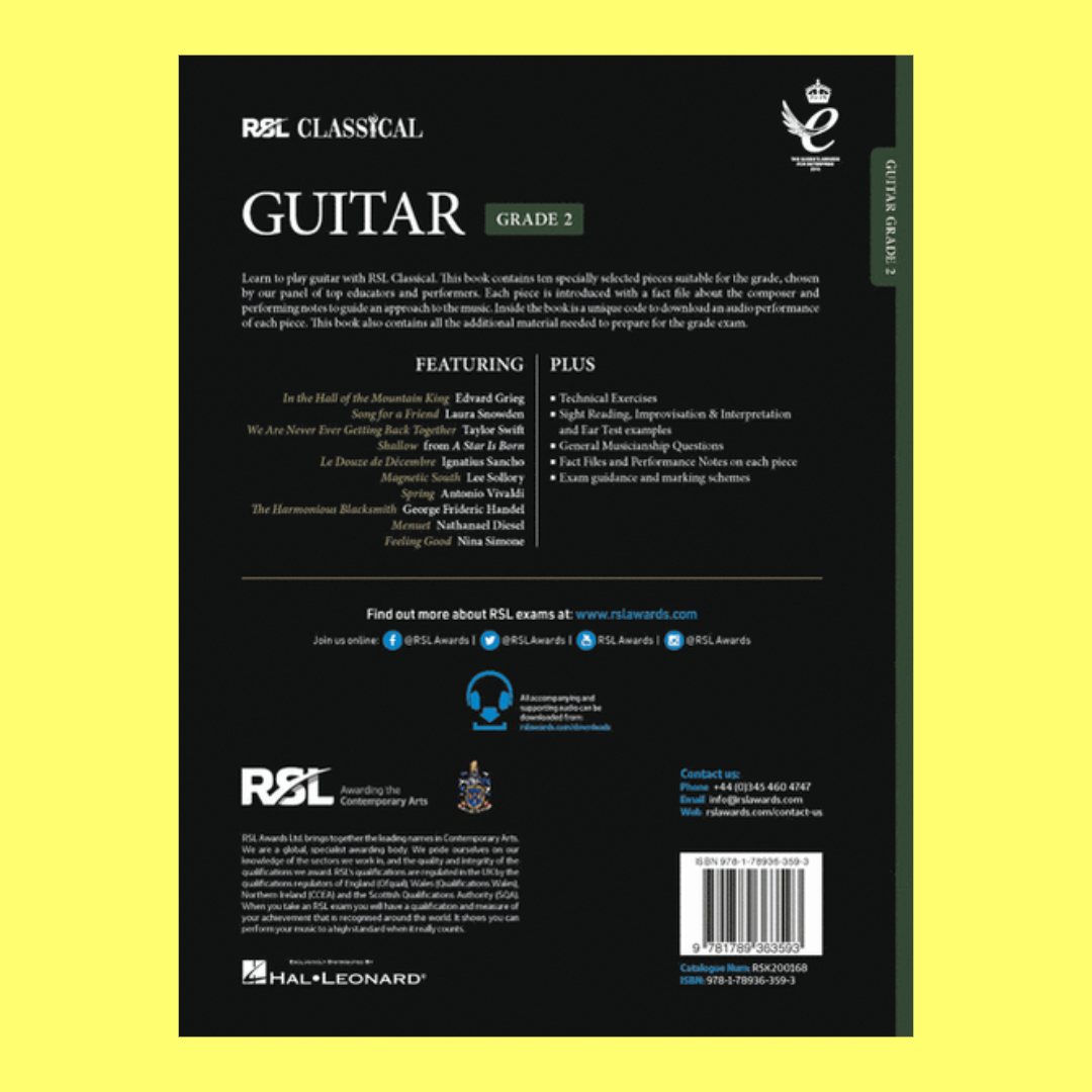 Rockschool Classical Guitar - Grade 2 Book (2022+)