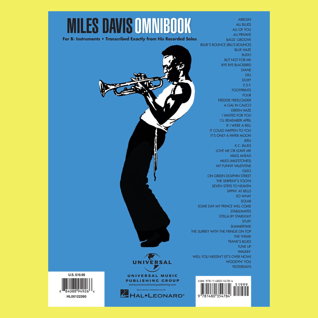 Miles Davis Omnibook - B Flat Instrument Edition (50 Songs)