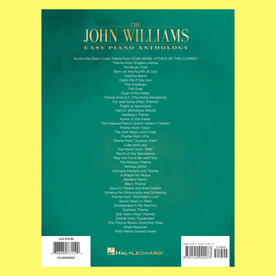 The John Williams Easy Piano Anthology Book