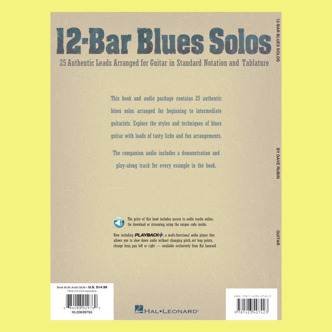 12 Bar Blues Solos For Guitar Book/Ola