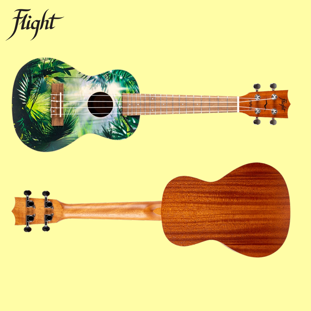 Flight AUC33 Jungle Concert Ukulele with Padded Gig Bag