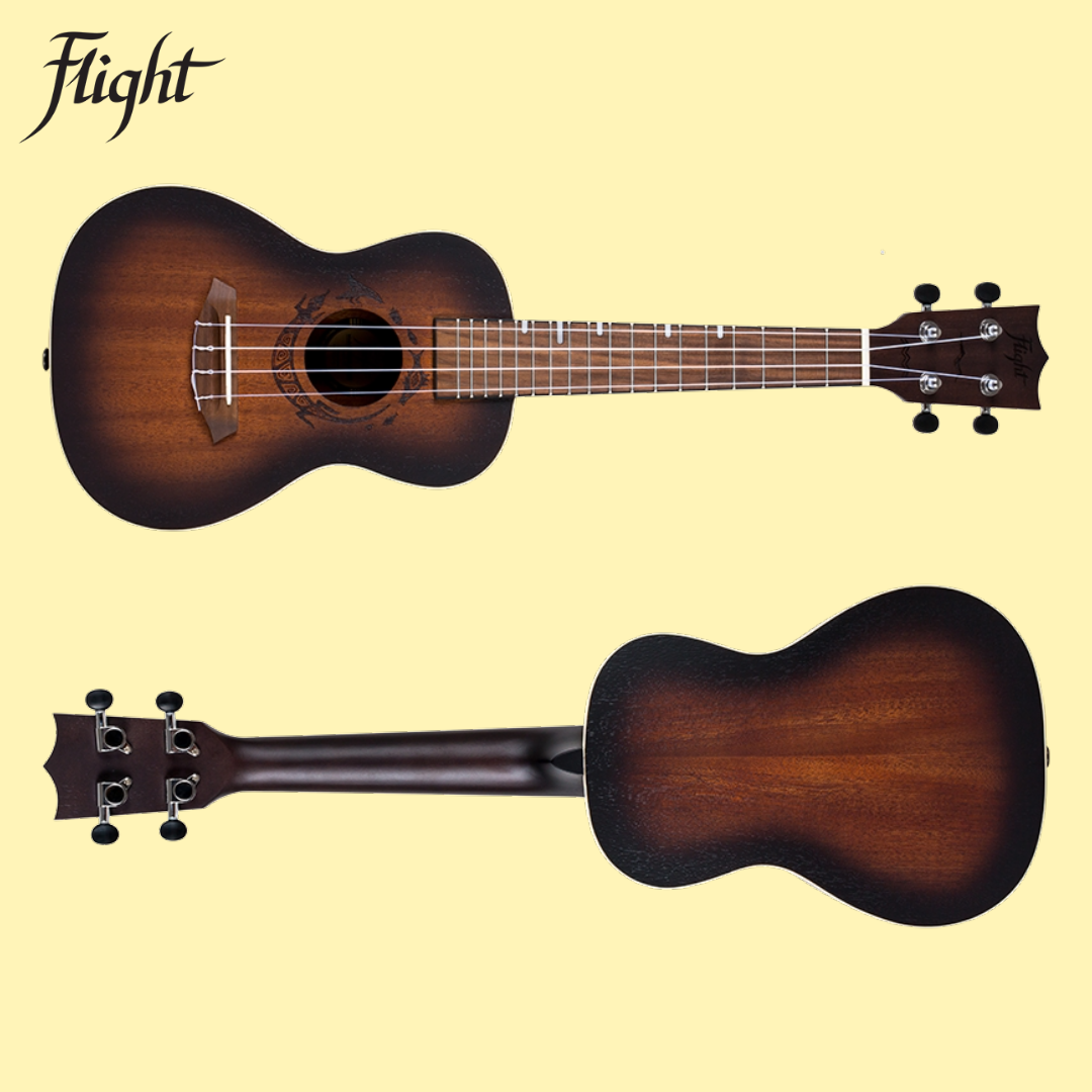 Flight DUC380 Amber Concert Ukulele with Gig Bag