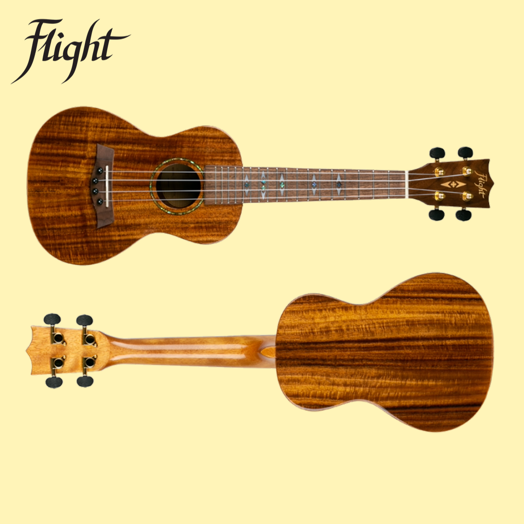 Flight DUC445 Concert Acacia Gloss Finish Ukulele with Padded Gig Bag