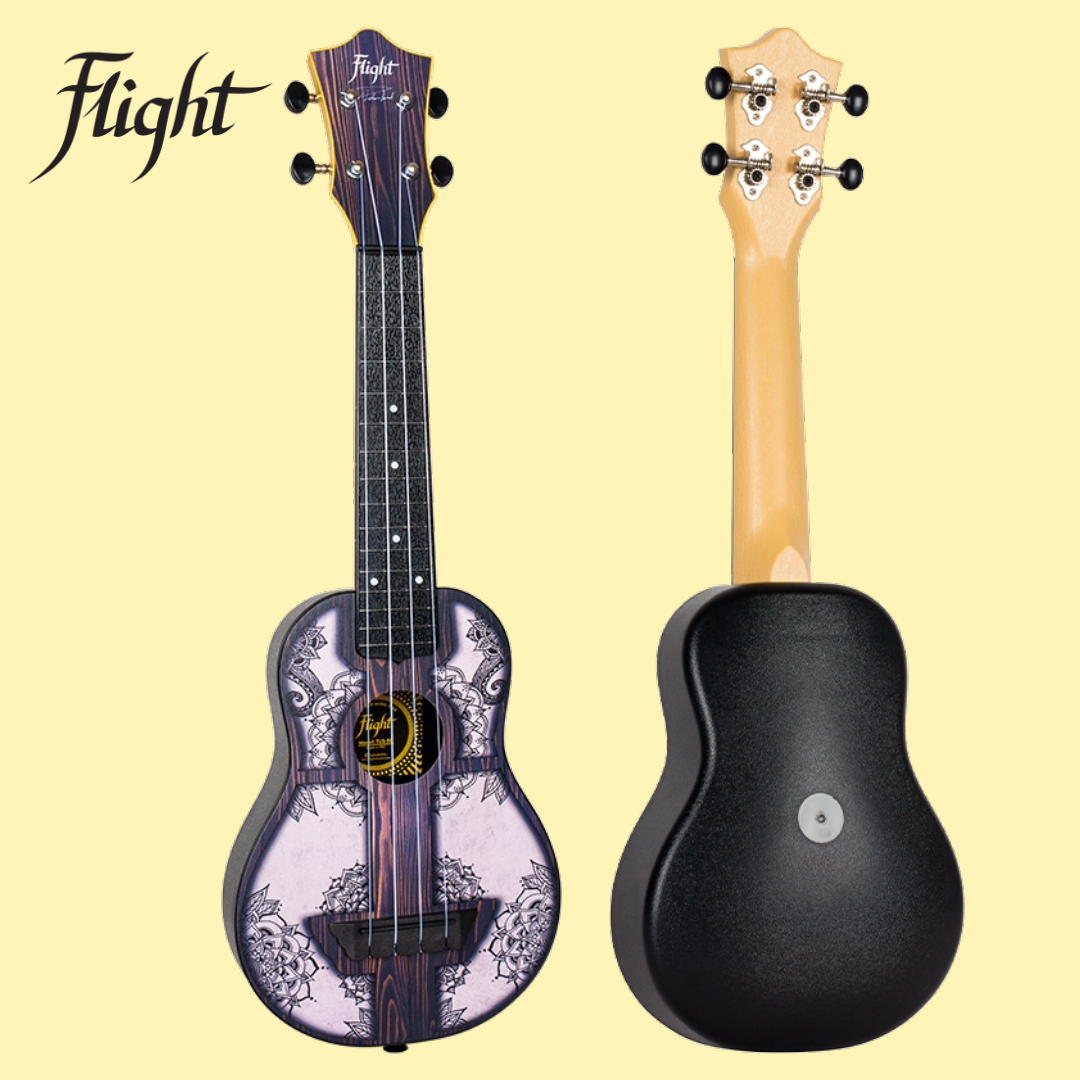 Flight TUS-40 Mandala Wood Travel Soprano Ukulele with Gig Bag