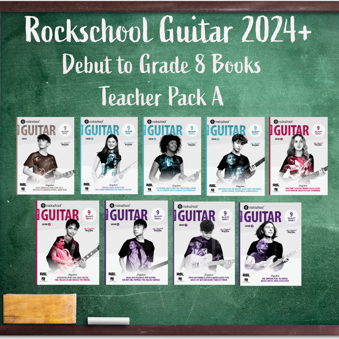 Rockschool Guitar 2024+ - Teacher Bundle A (Debut to Grade 8 Books)