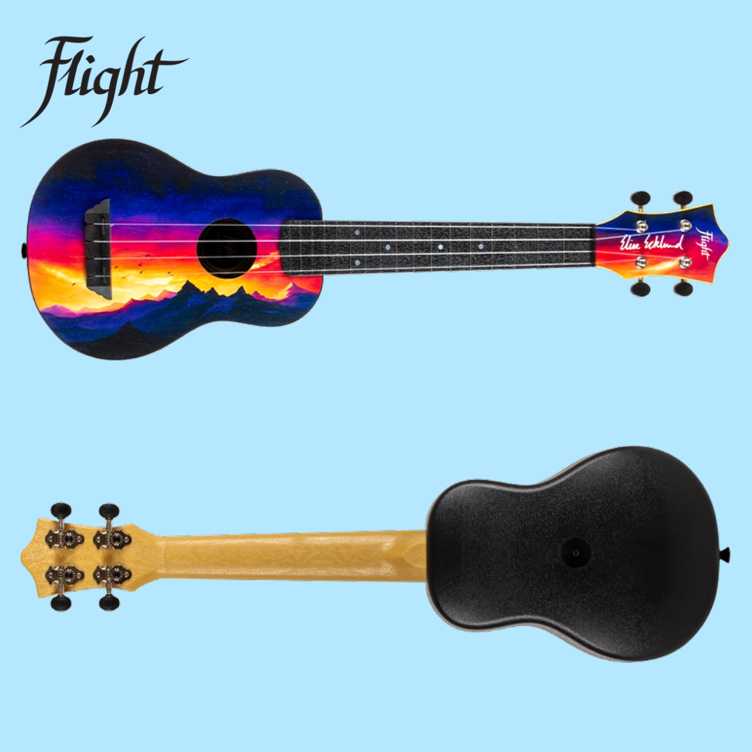 Flight TUSL-EE Sunset Ecklund Travel Soprano Longneck Ukulele with Gig Bag