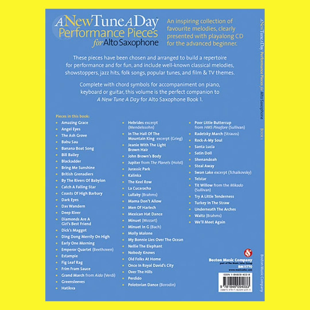 A New Tune A Day- Alto Saxophone Performance Pieces Book/Cd (66 Songs)