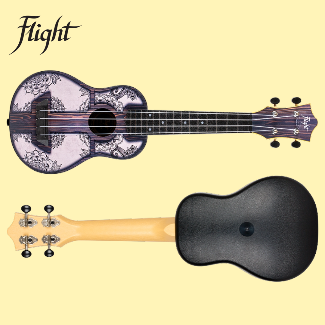 Flight TUS-40 Mandala Wood Travel Soprano Ukulele with Gig Bag