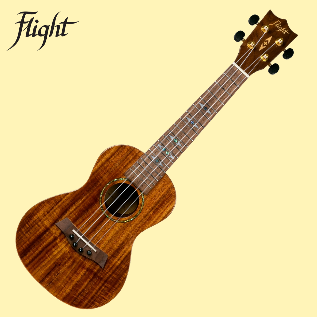 Flight DUC445 Concert Acacia Gloss Finish Ukulele with Padded Gig Bag