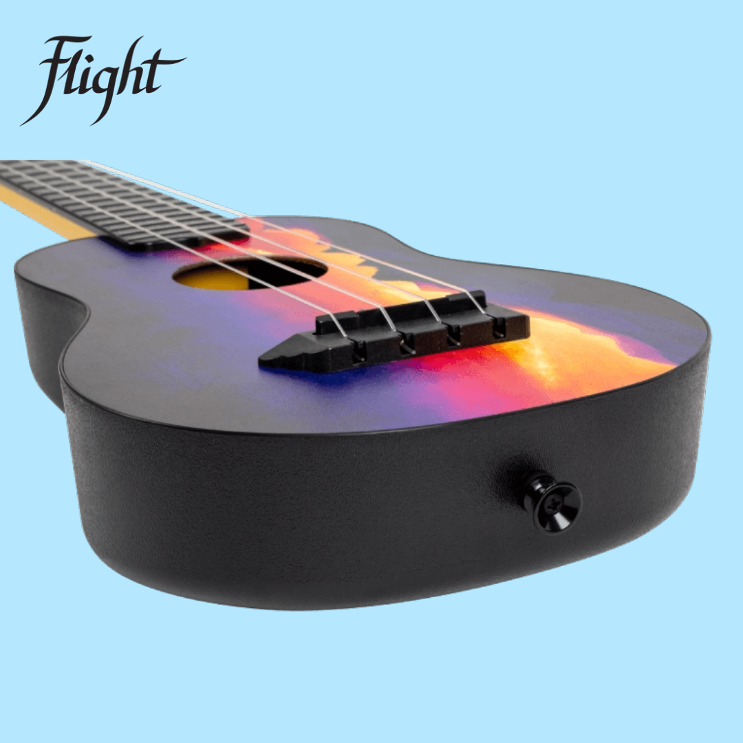 Flight TUSL-EE Sunset Ecklund Travel Soprano Longneck Ukulele with Gig Bag