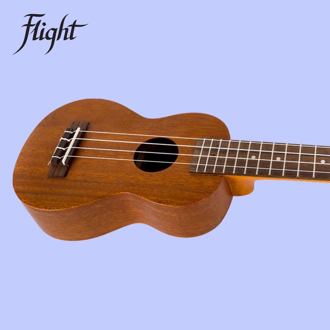 Flight LUS5 Solid Mahogany Concert Scale Long Neck Soprano Ukulele with Padded Gig Bag