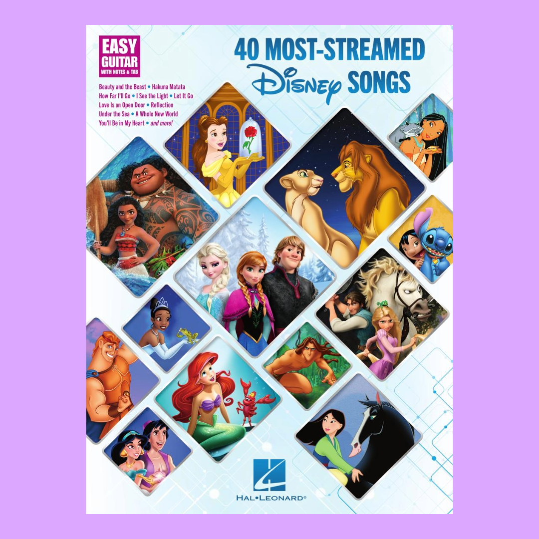 40 Most Streamed Disney Songs Easy Guitar Notes & Tab Book – Music2u.com.au