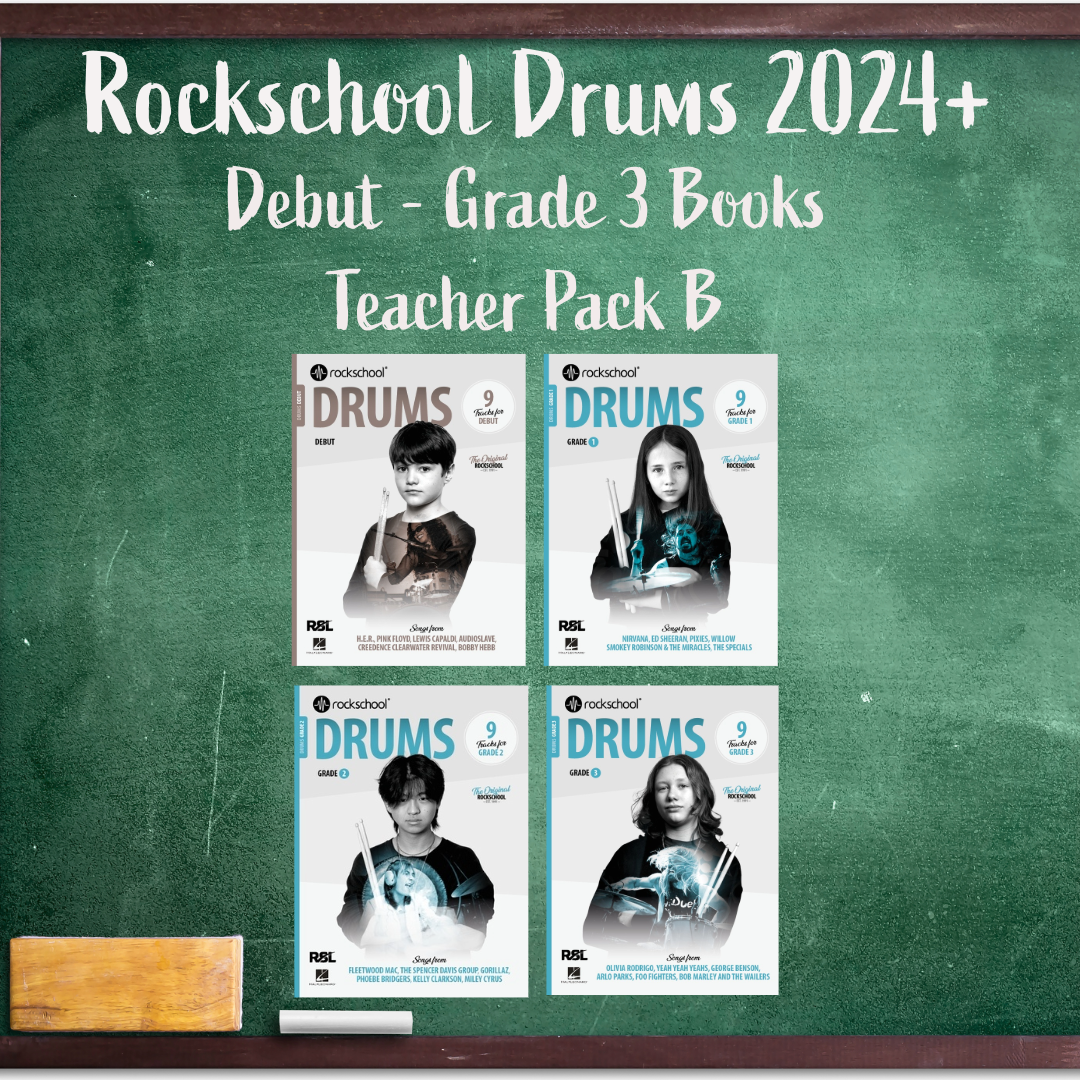 Rockschool Drums 2024+ - Teacher Bundle B (Debut to Grade 3 Books)