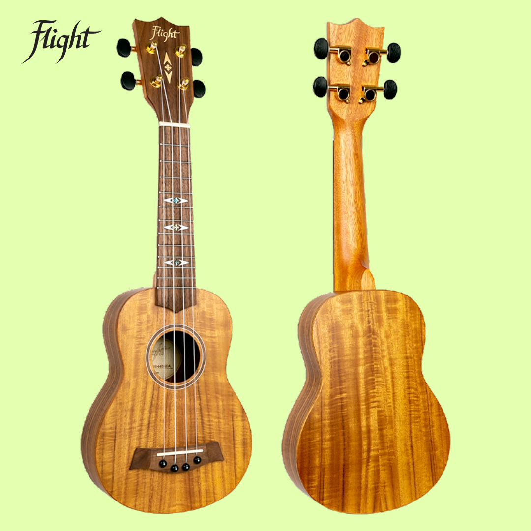 Flight DUS440 Soprano Acacia Ukulele Satin Finish with Gig Bag