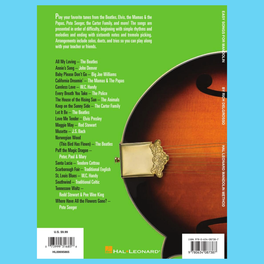 Hal Leonard - Easy Songs For Mandolin Book