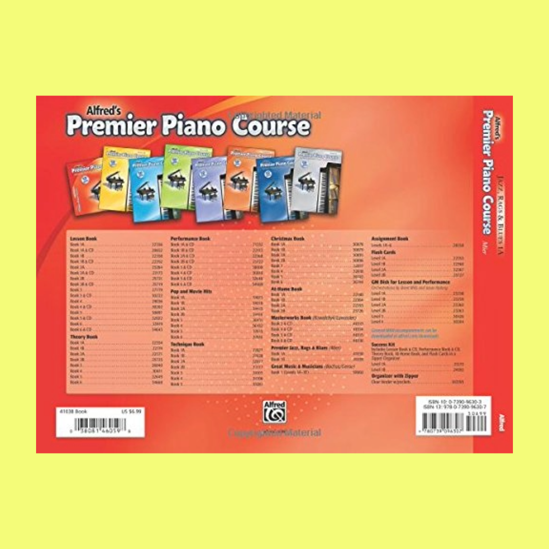 Alfred's Premier Piano Course Jazz Rags & Blues Book 1A