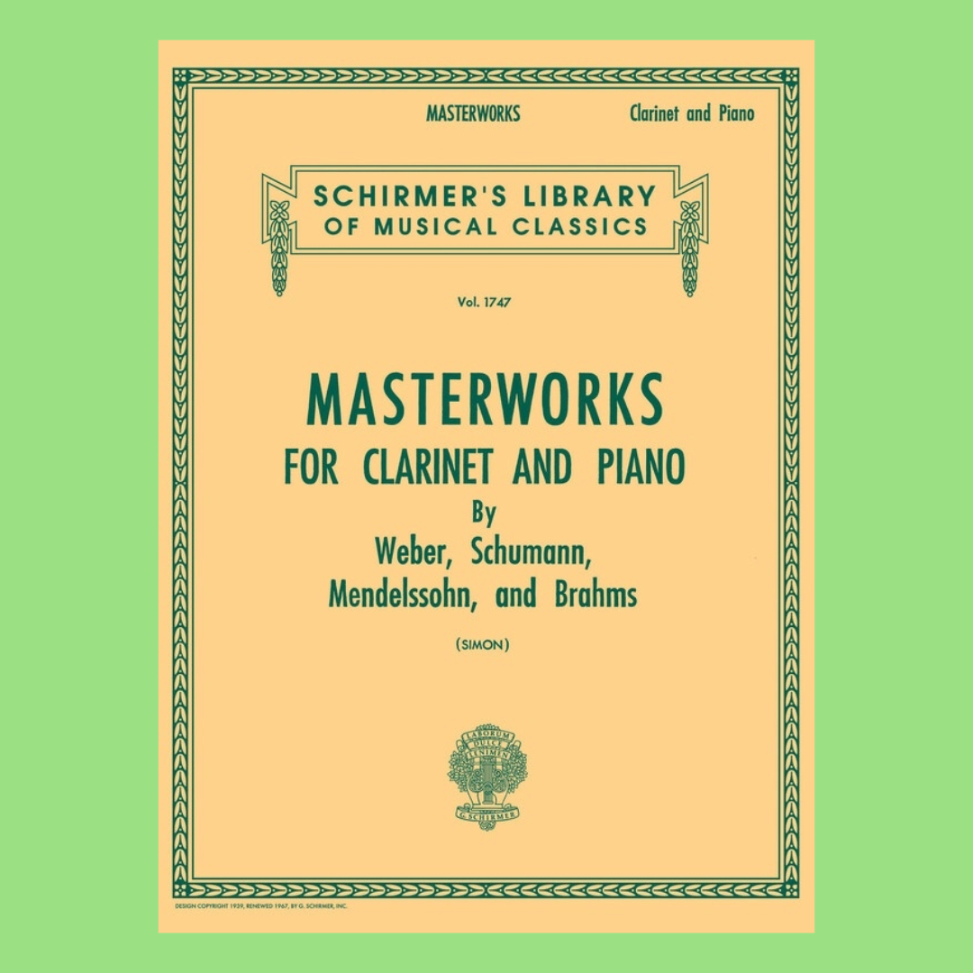 Masterworks For Clarinet and Piano Book