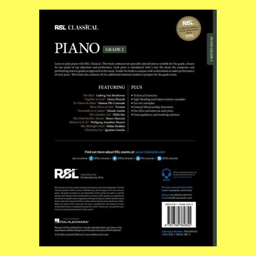 Rockschool Classical Piano Grade 2 Book (2021+)