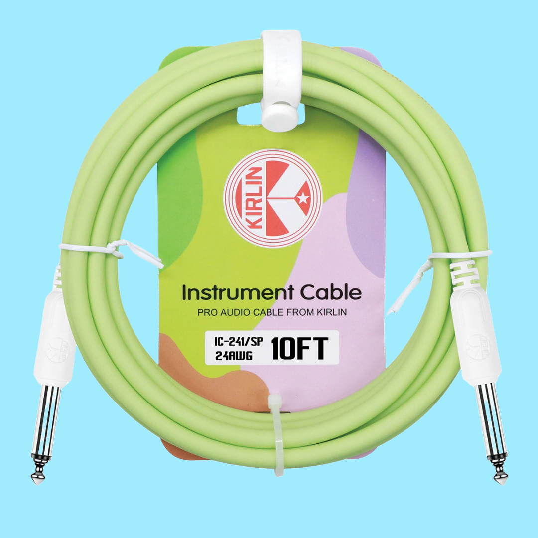 Kirlin Instrument Cable Spring Green - 10ft (3 Metre)