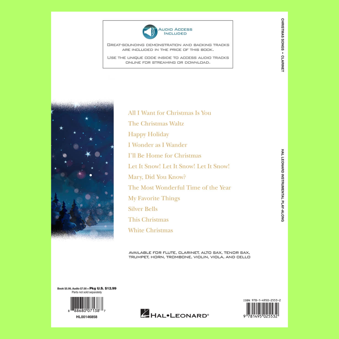 Christmas Songs For Clarinet Play Along Book/Ola