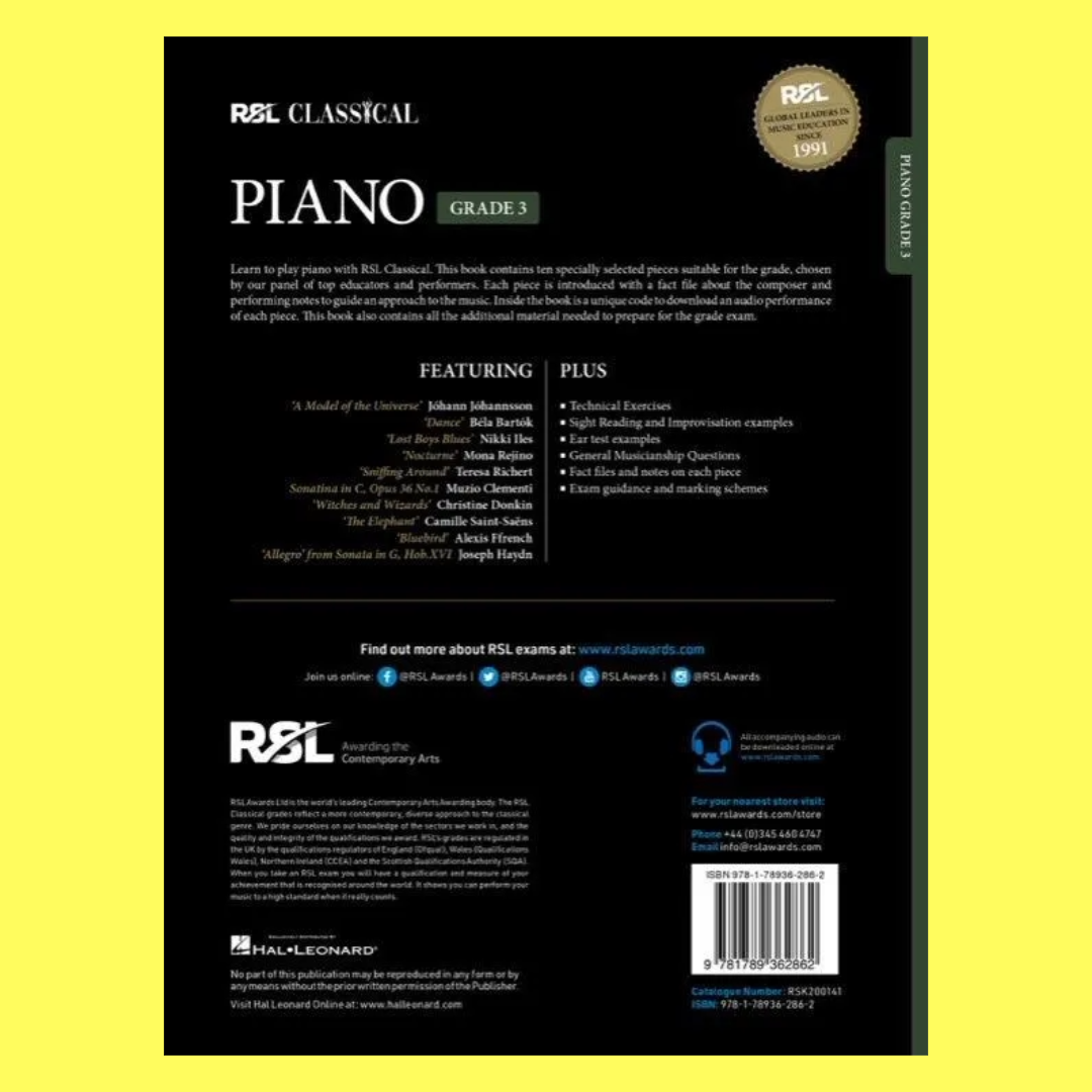 Rockschool Classical Piano Grade 3 Book (2021+)