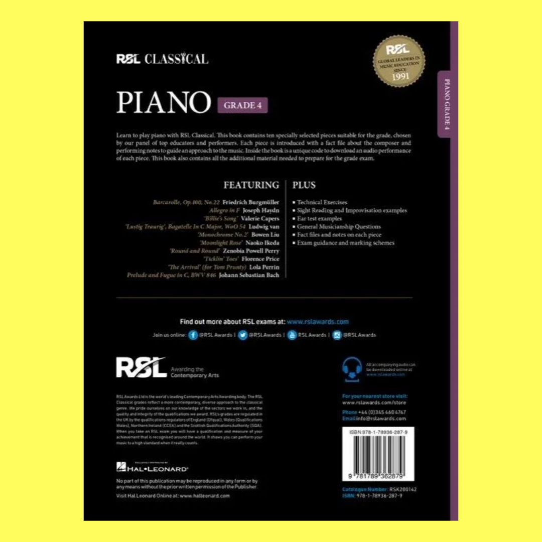 Rockschool Classical Piano Grade 4 Book (2021+)