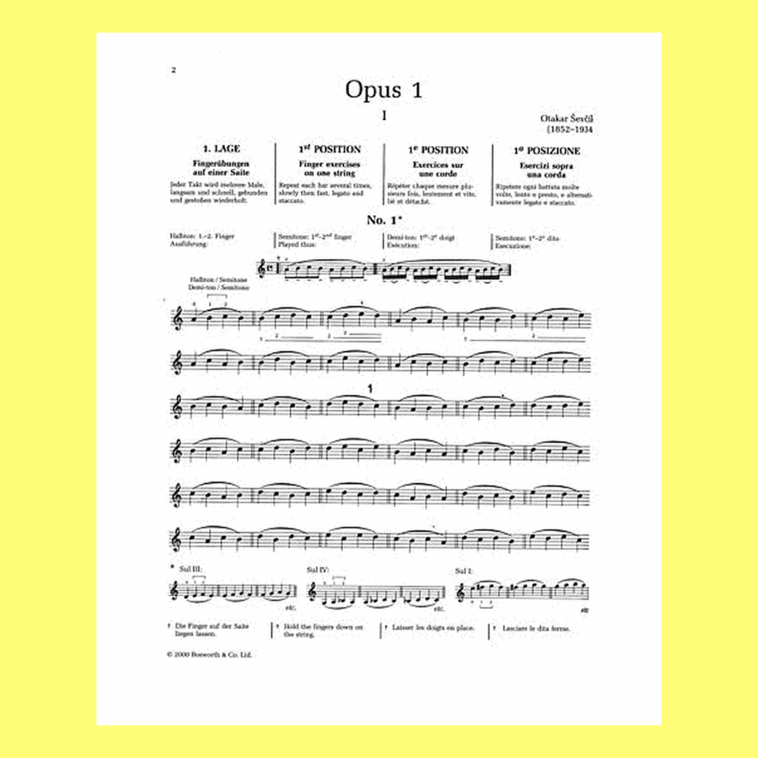 Sevcik Violin Studies Opus 1 - Part 1 Book (New Edition)