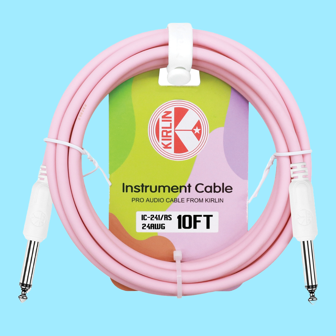 Kirlin Instrument Cable Rose Pink  - 10ft (3 Metre)