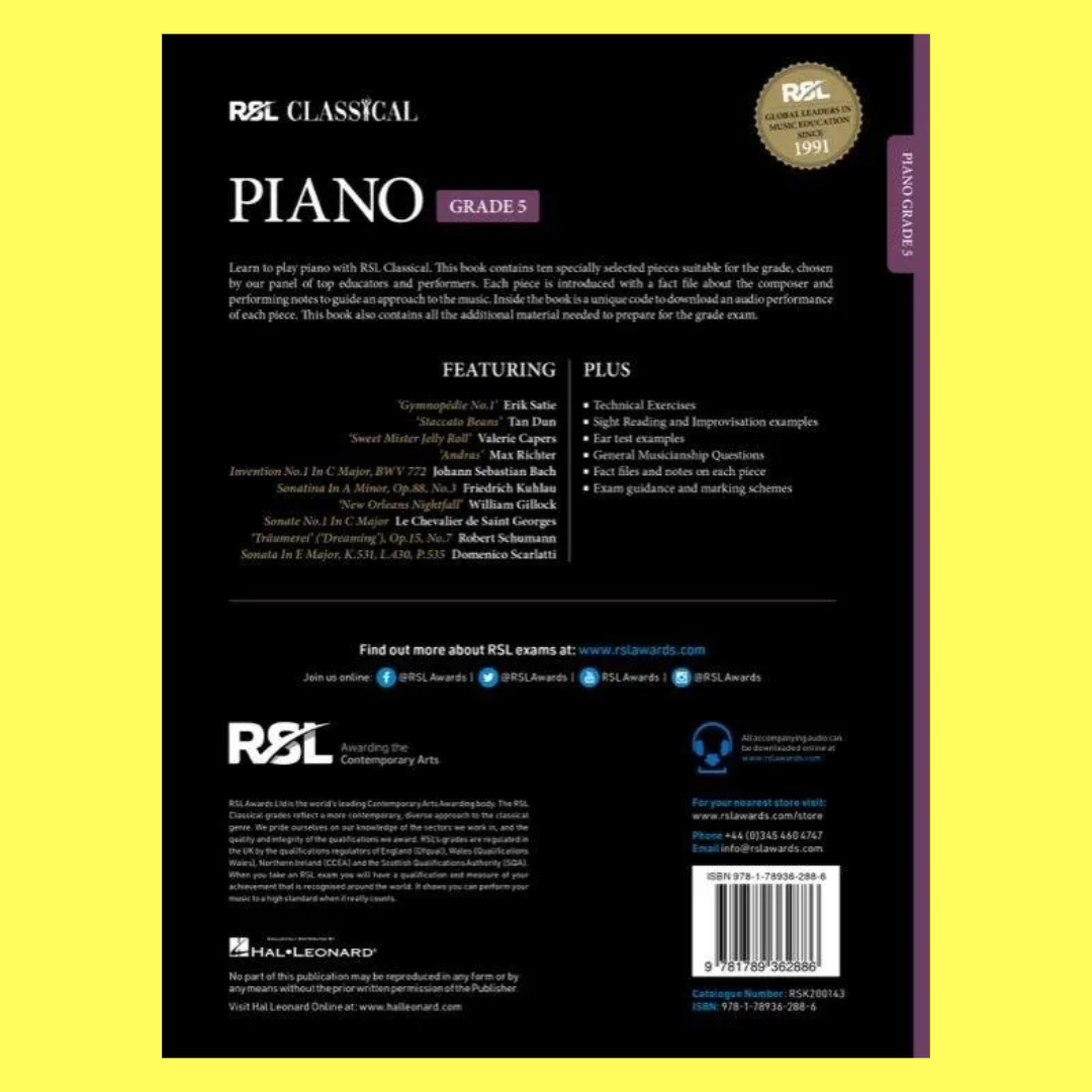 Rockschool Classical Piano Grade 5 Book (2021+)