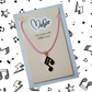 Life is Better With A Little Music Necklace - Double Quaver Note (Pink Cord)