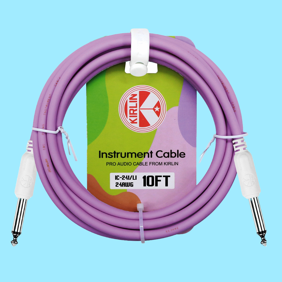 Kirlin Instrument Cable Lilac Purple - 10ft (3 Metre)