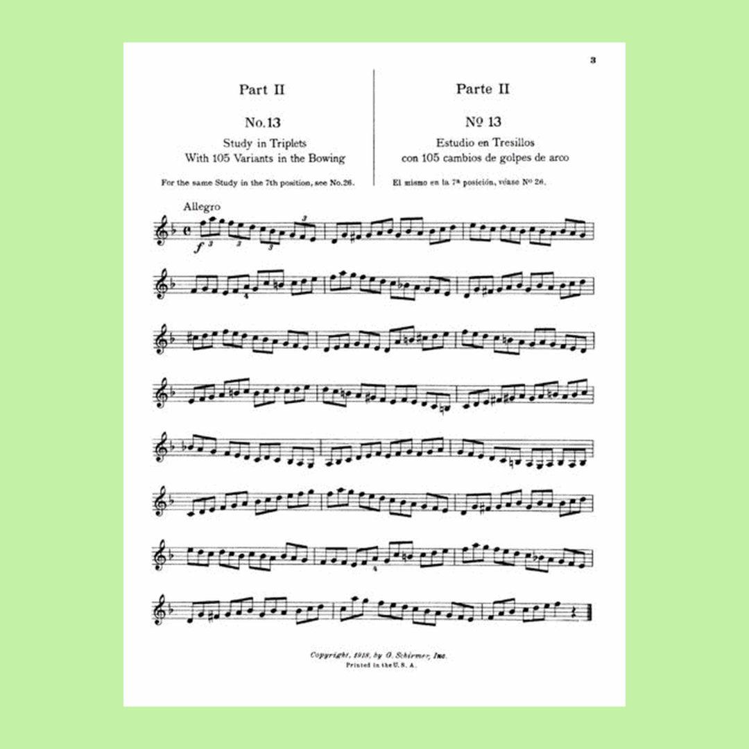 Sevcik - School Of Bowing Technic Op 2 Part 2 Violin Book