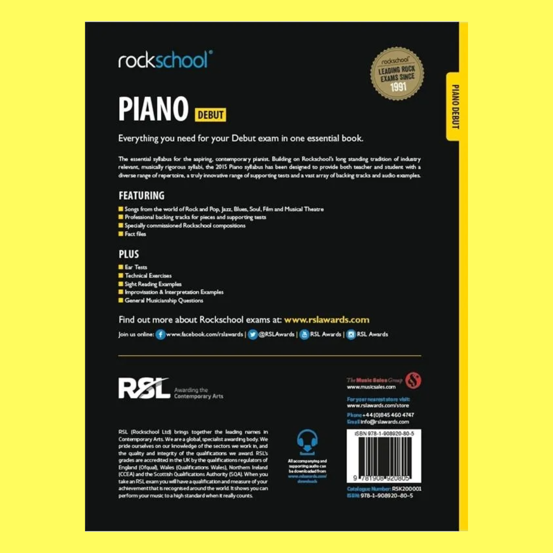 Rockschool Piano Debut Book 2015-2019