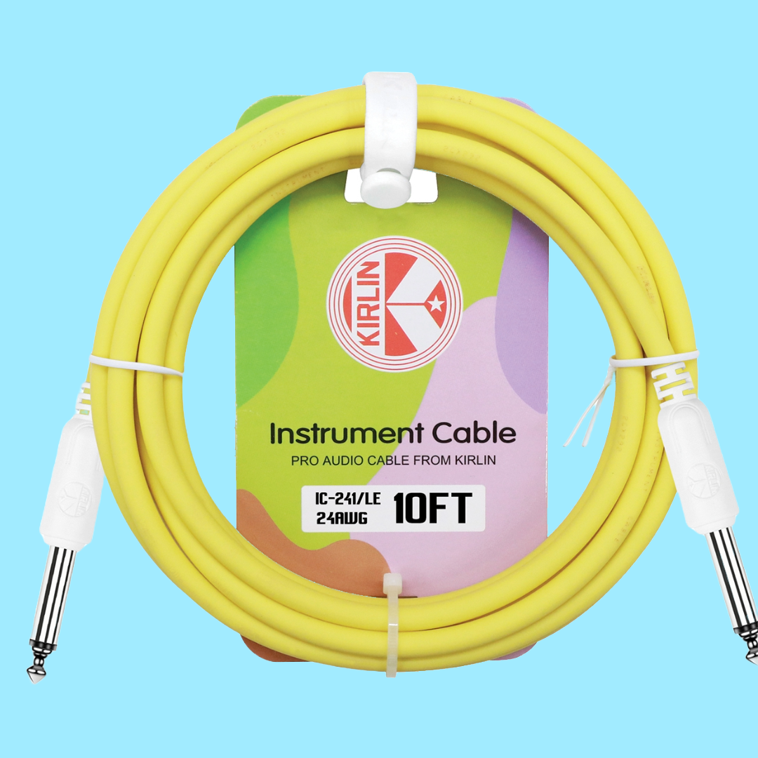 Kirlin Instrument Cable Lemon Yellow - 10ft (3 Metre)