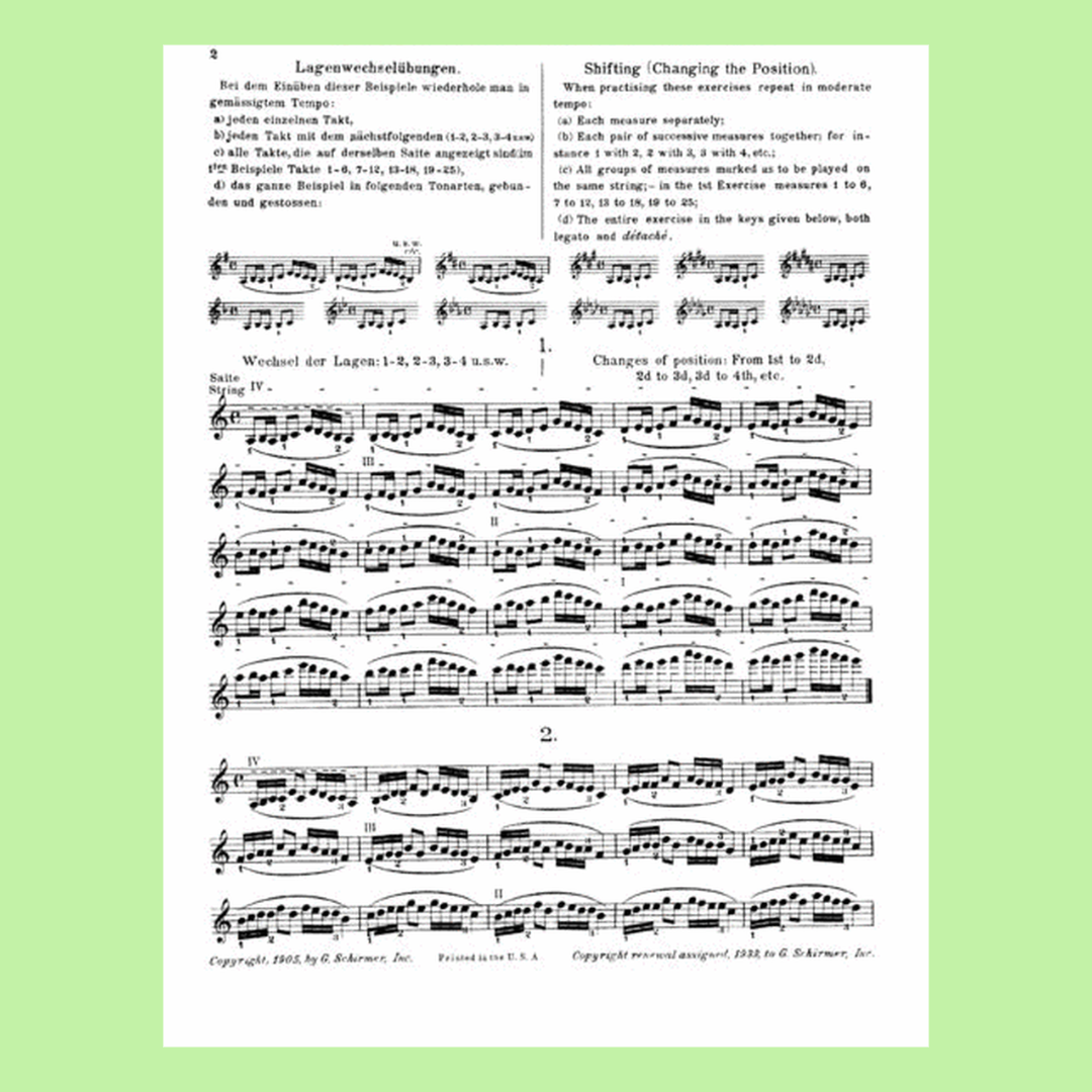 Sevcik - Shifting Preparatory Studies Op 8 Violin Book